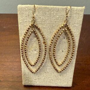Stella & Dot Gold Beaded Teardrop Earrings